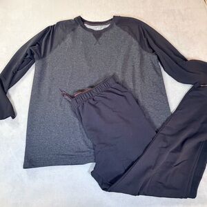 Orvis Classic Collection-Men’s Black/Gray Lounge Set-Long Sleeve Comfy/Cozy- XXL
